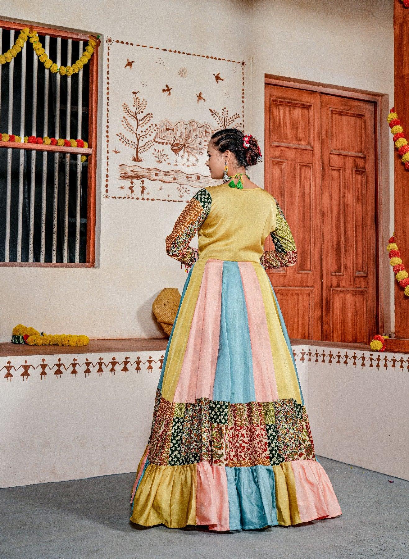 Stunning Multicolored Traditional Indo-Western Set