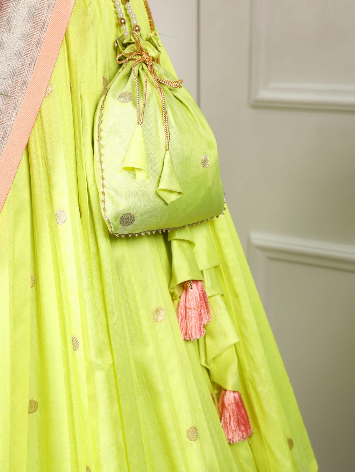 Stunning Parrot Green Paithani Lehenga Choli - Embrace Tradition in Style