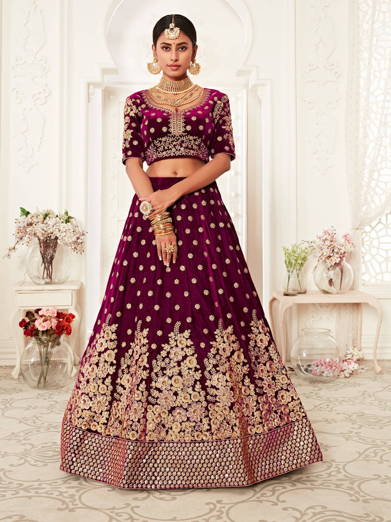 Stylish light purple bridal lehenga