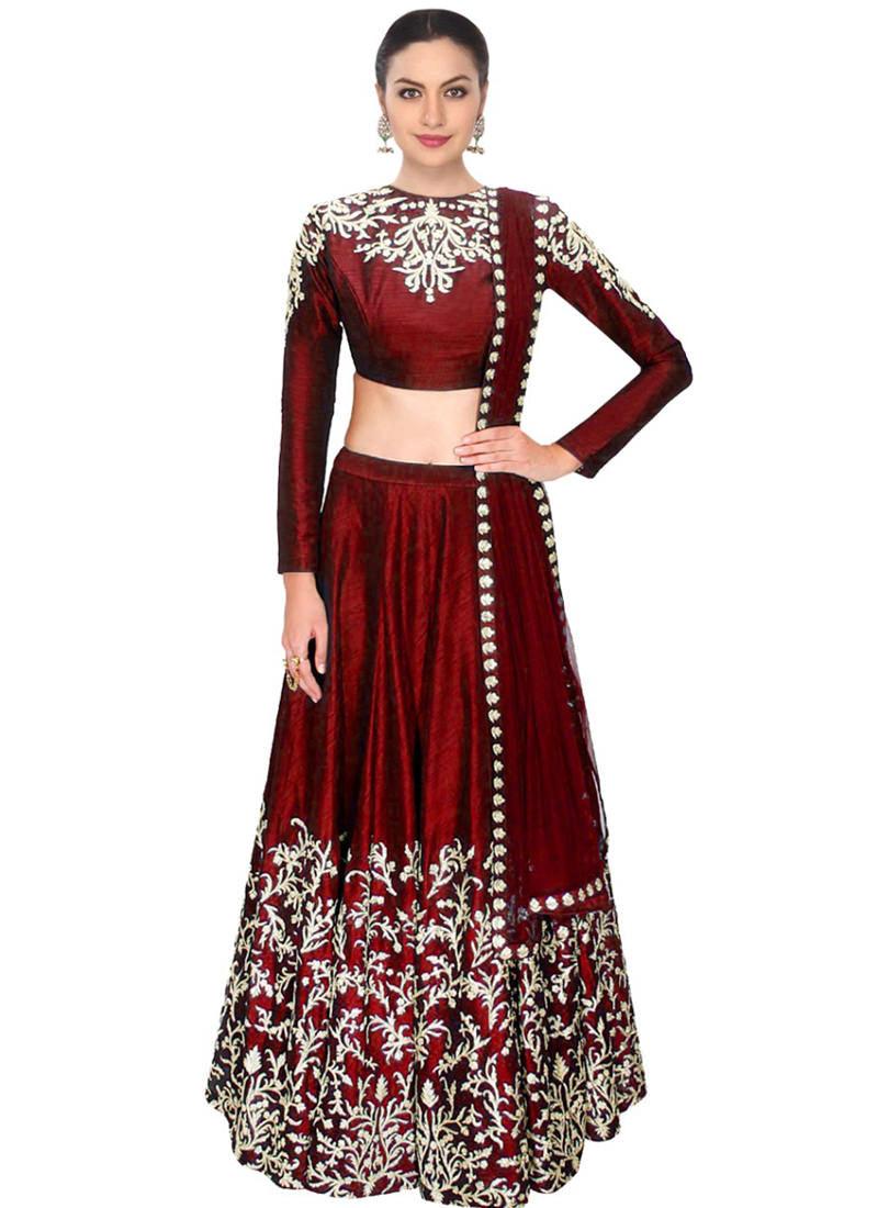 Stylish Maroon Color Party Wear Designer Lehenga Choli