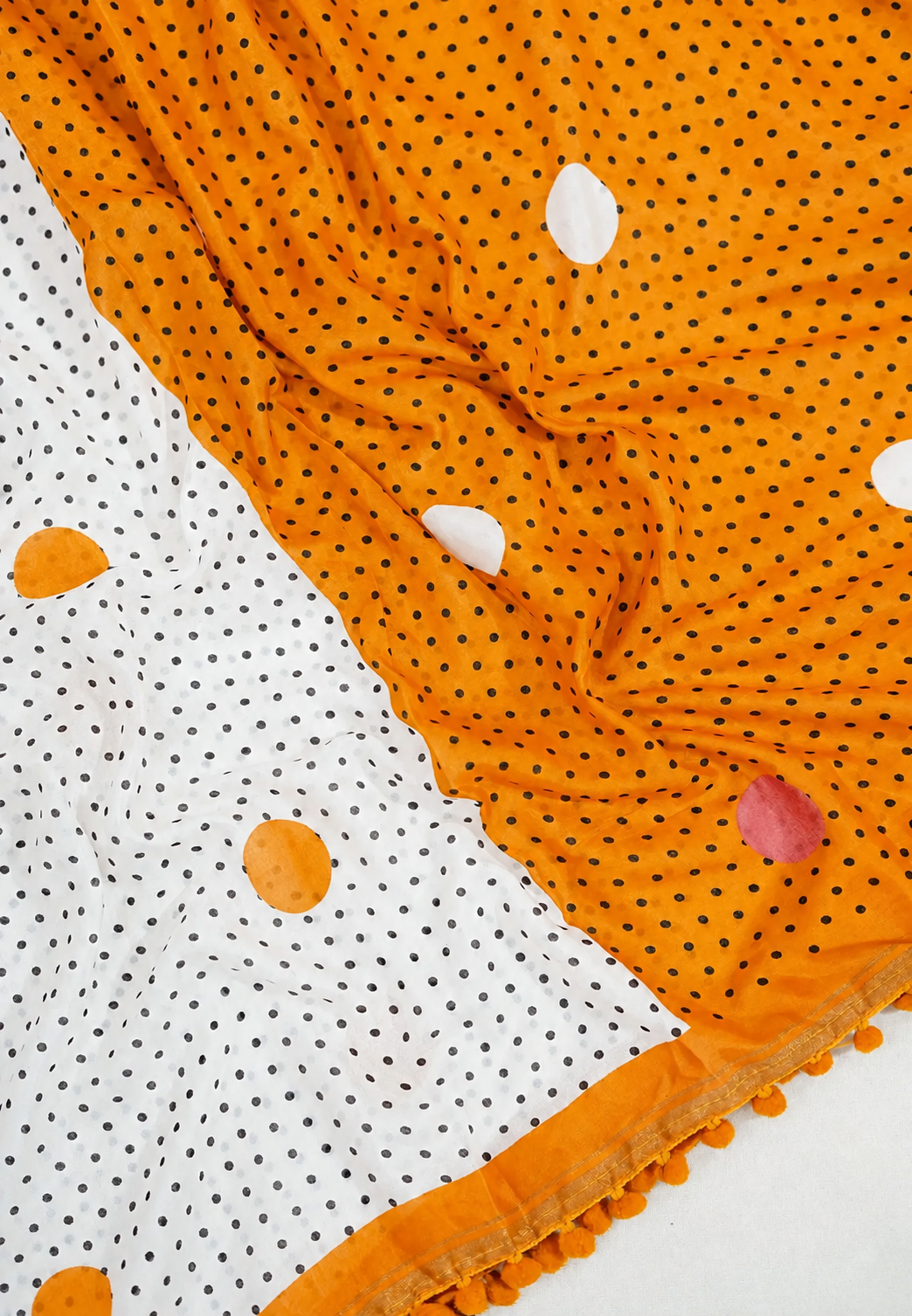 Sunlit Marigold Yellow Mul Cotton Saree