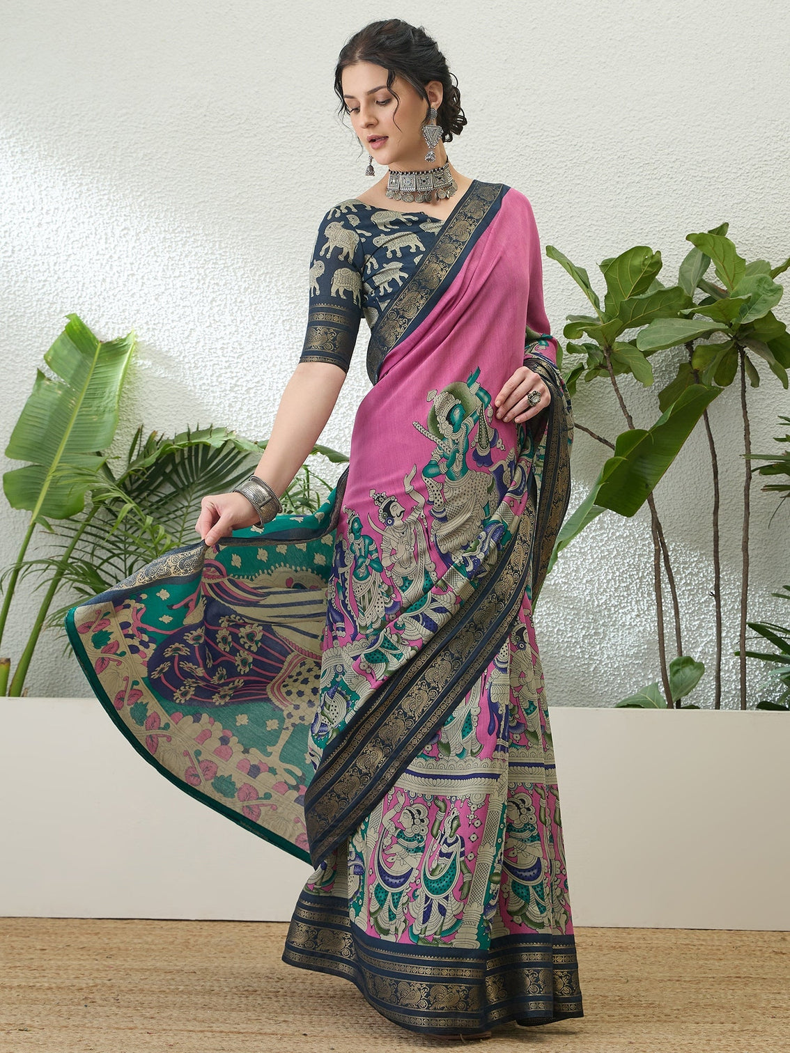 Svarika Comfortable PV Cotton Saree for Daily & Festive Wear