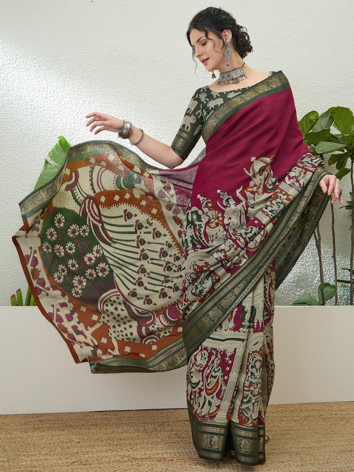 Svarika Comfortable PV Cotton Saree for Daily & Festive Wear