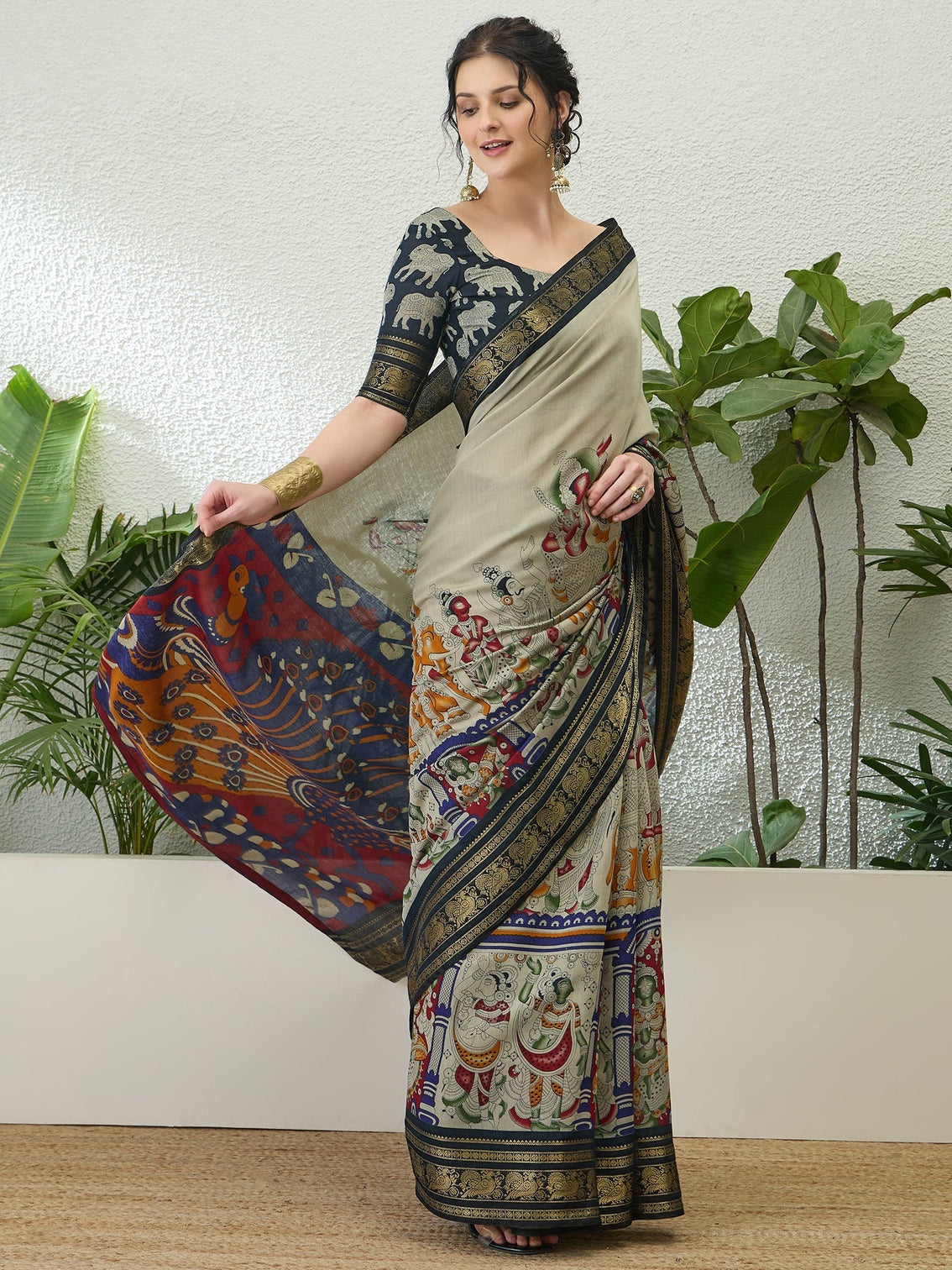 Svarika Comfortable PV Cotton Saree for Daily & Festive Wear