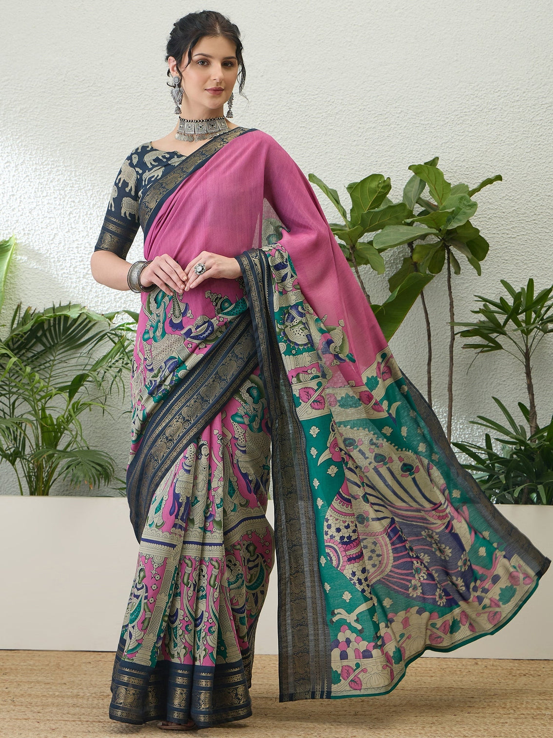 Svarika Comfortable PV Cotton Saree for Daily & Festive Wear
