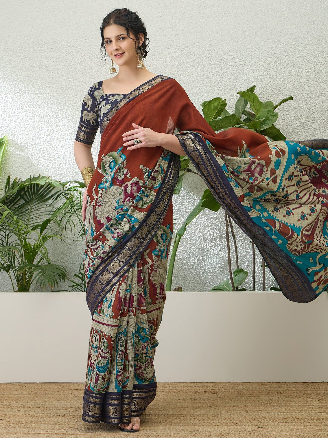 Svarika Comfortable PV Cotton Saree for Daily & Festive Wear