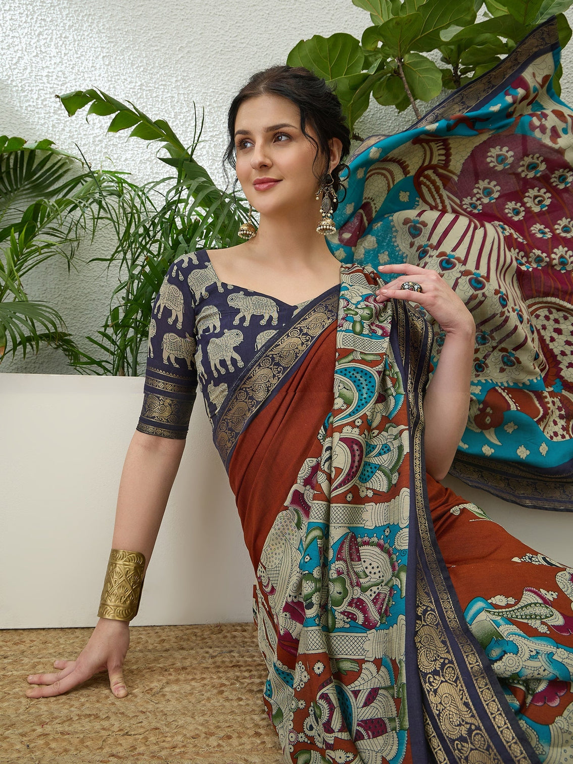 Svarika Comfortable PV Cotton Saree for Daily & Festive Wear