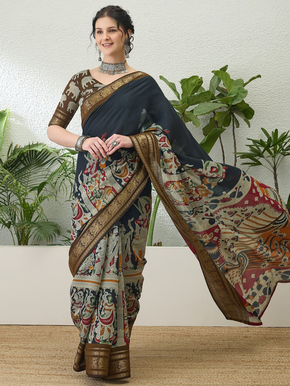 Svarika Comfortable PV Cotton Saree for Daily & Festive Wear