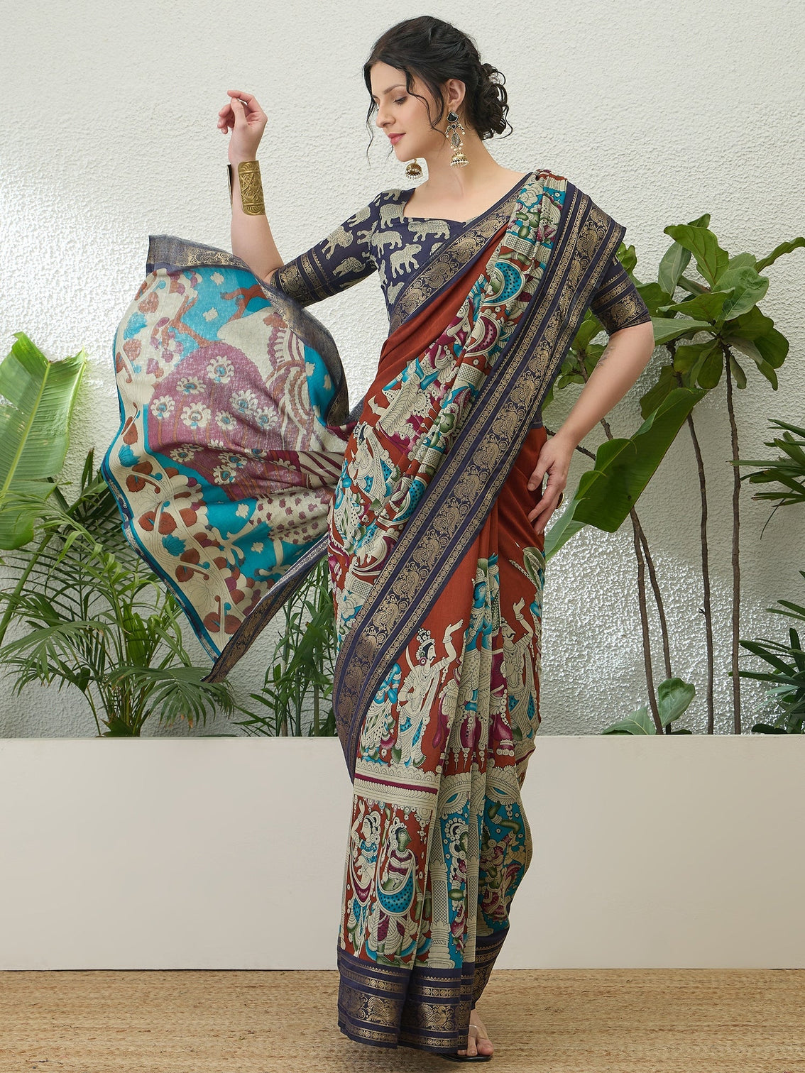 Svarika Comfortable PV Cotton Saree for Daily & Festive Wear