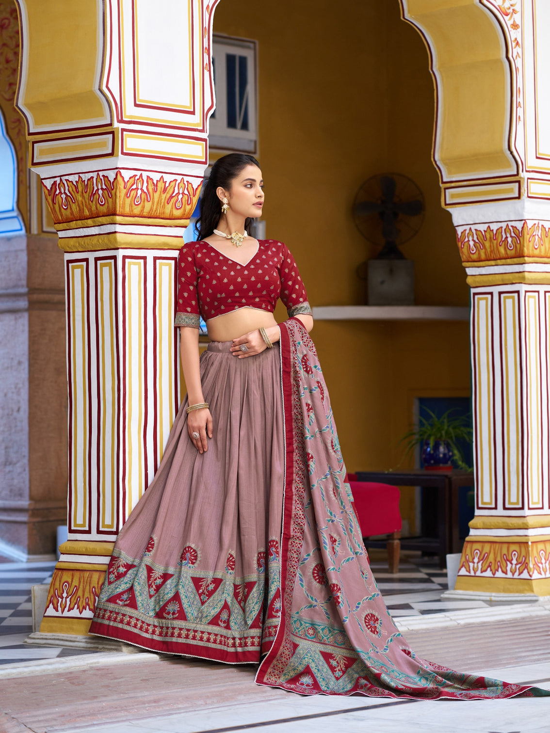 Traditional wear printed lehenga