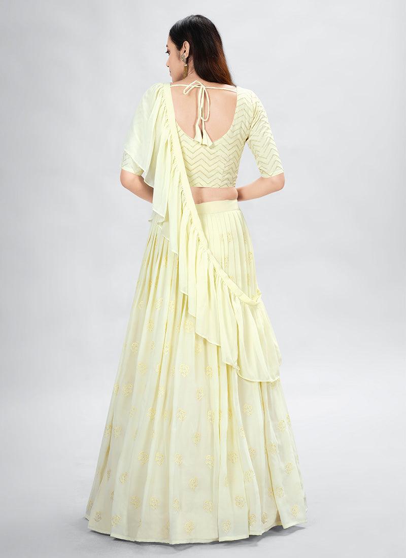 Thread Work Yellow Designer Chaniya Choli