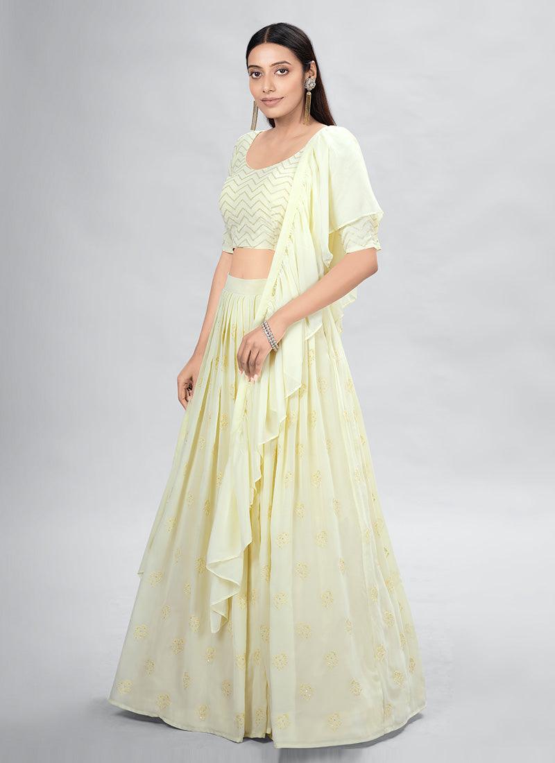 Thread Work Yellow Designer Chaniya Choli