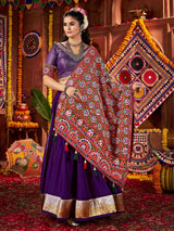 Timeless Purple Lace Work Silk Festive Special Lehenga Choli With Dupatta