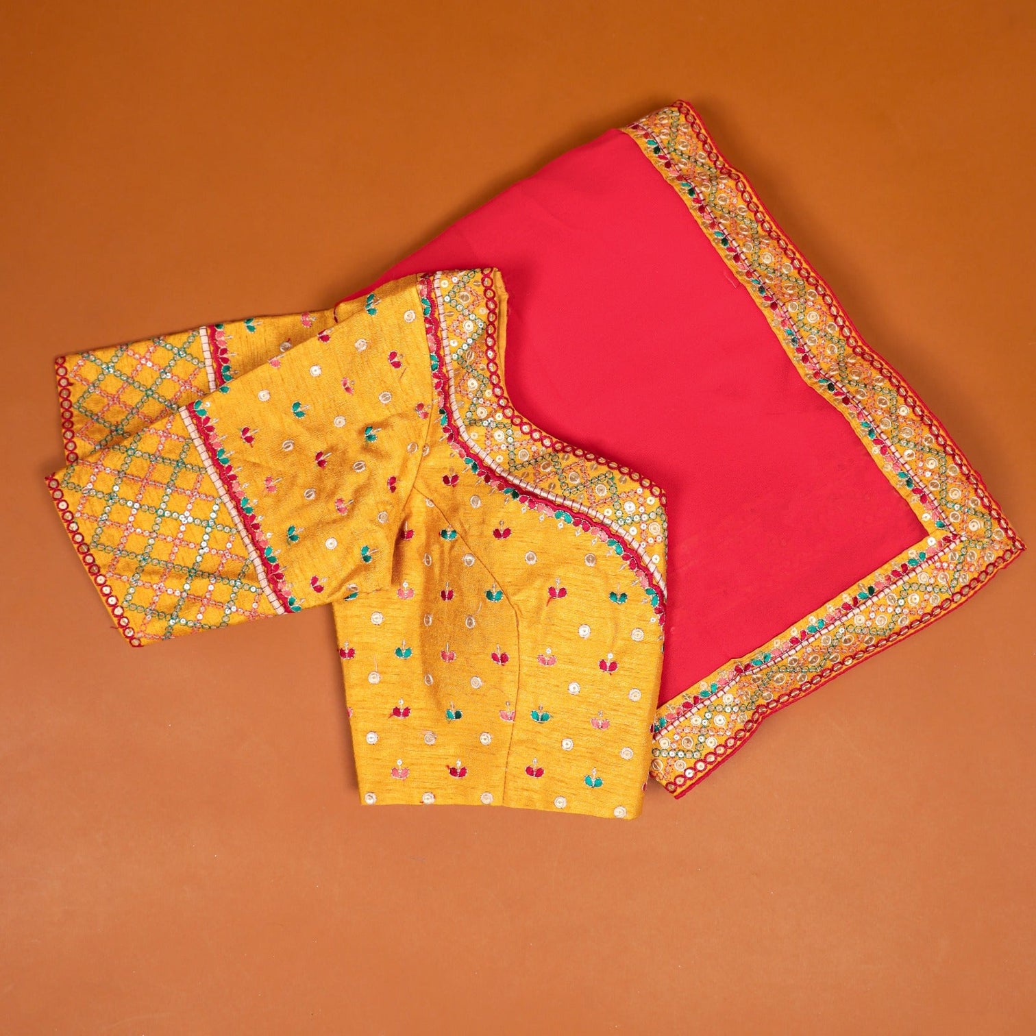 Tomato Color Georgette Saree