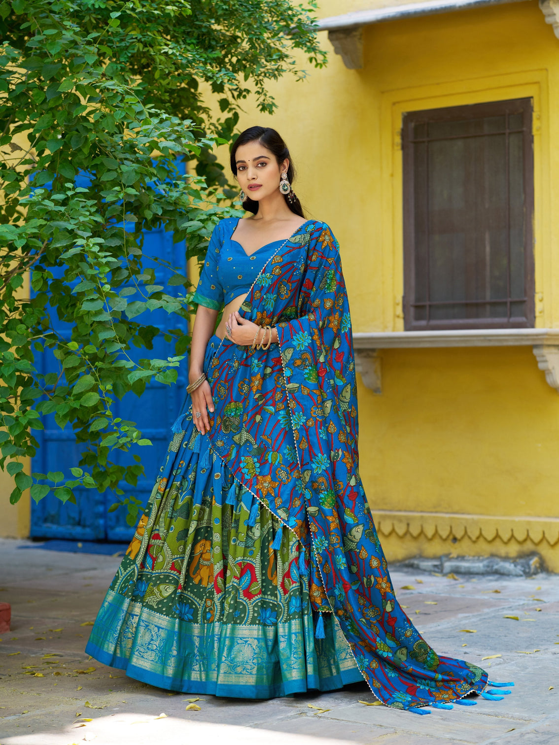 Light weight kalamkari print lehenga