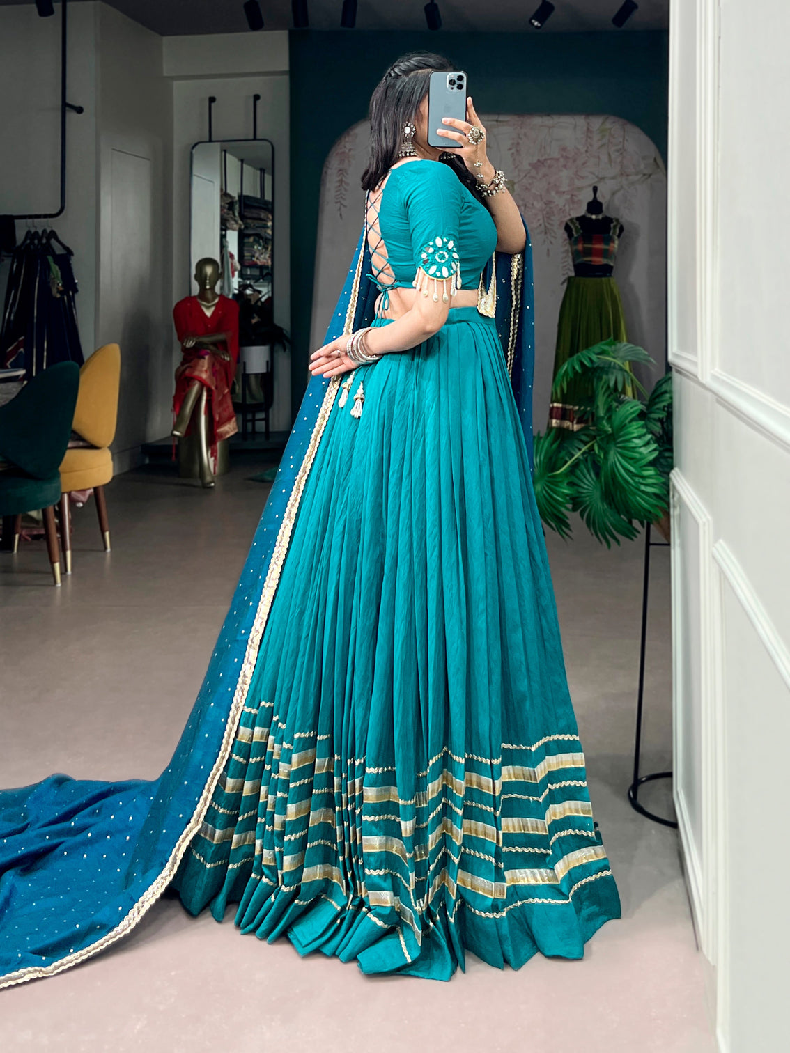 Festival wear chanderi chaniya choli