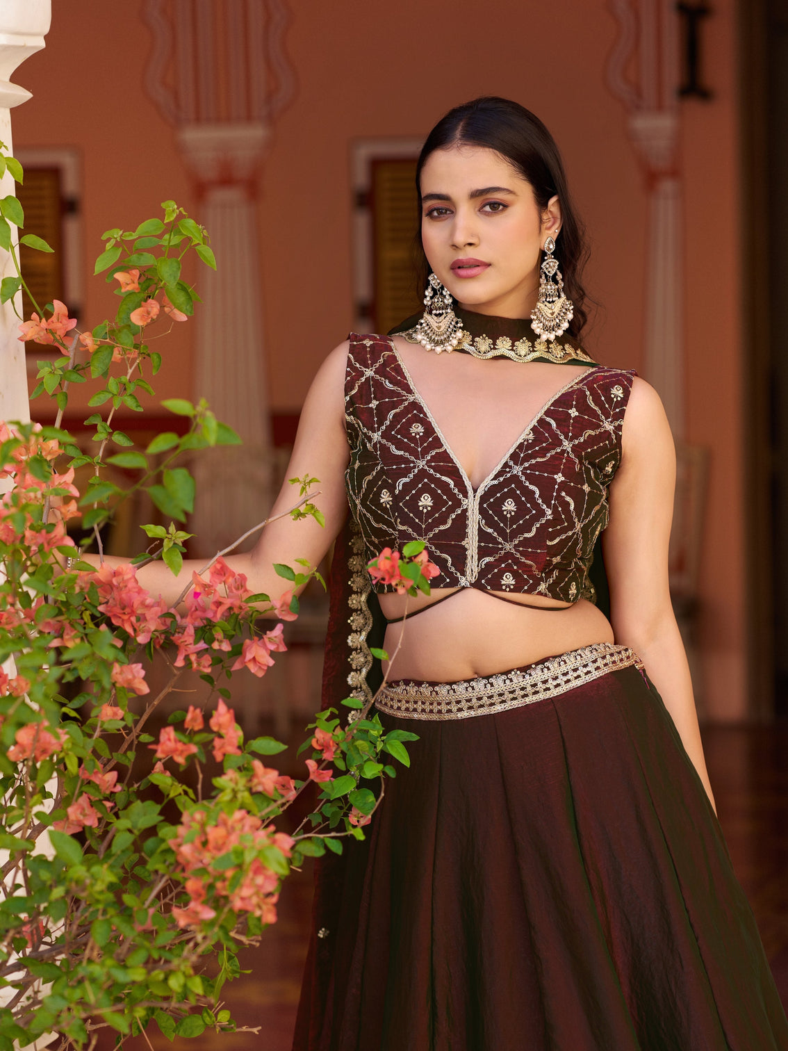 Bridesmaid wear fendi lehenga choli