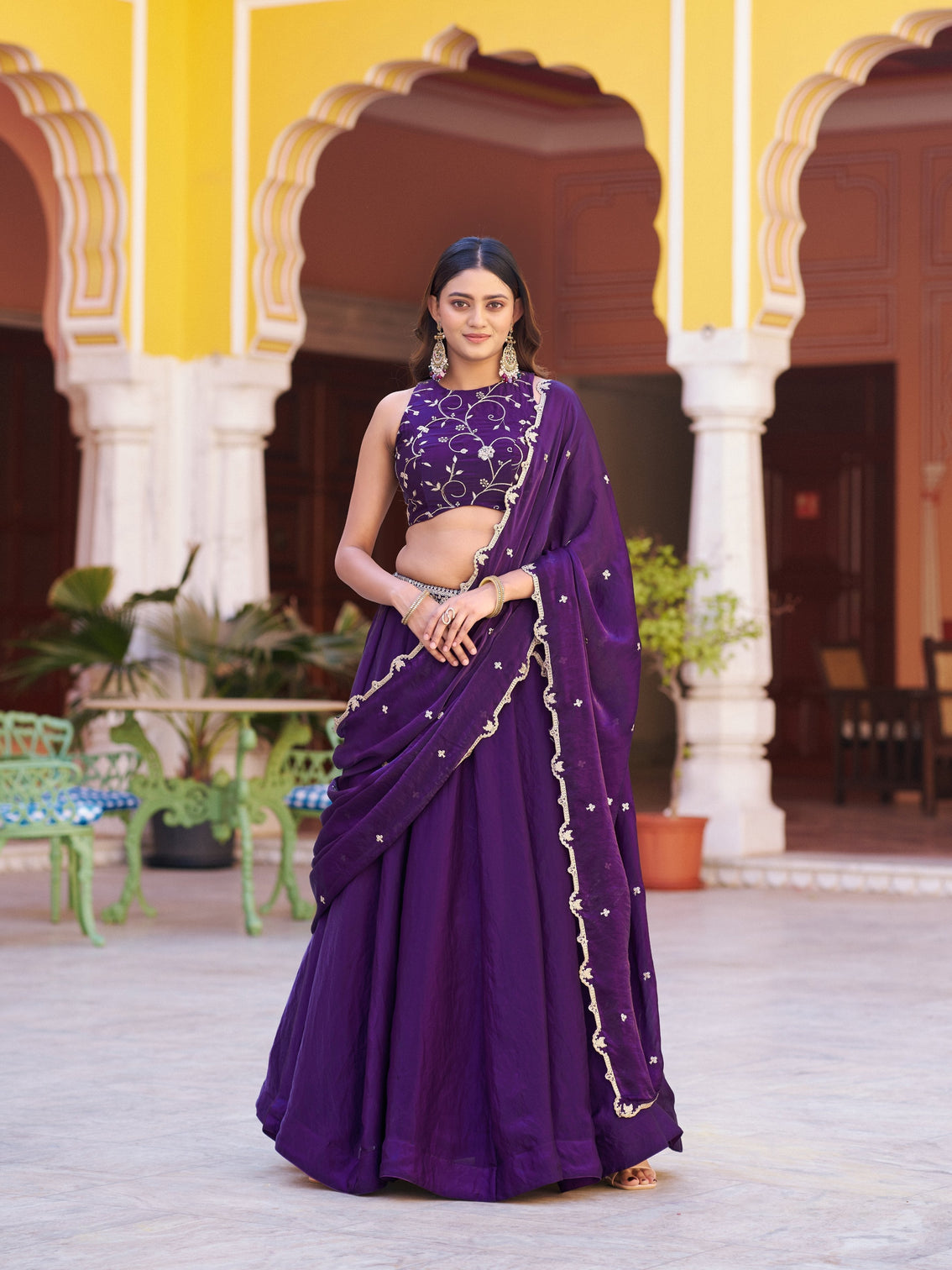 Wedding wear embroidery fendi chaniya choli