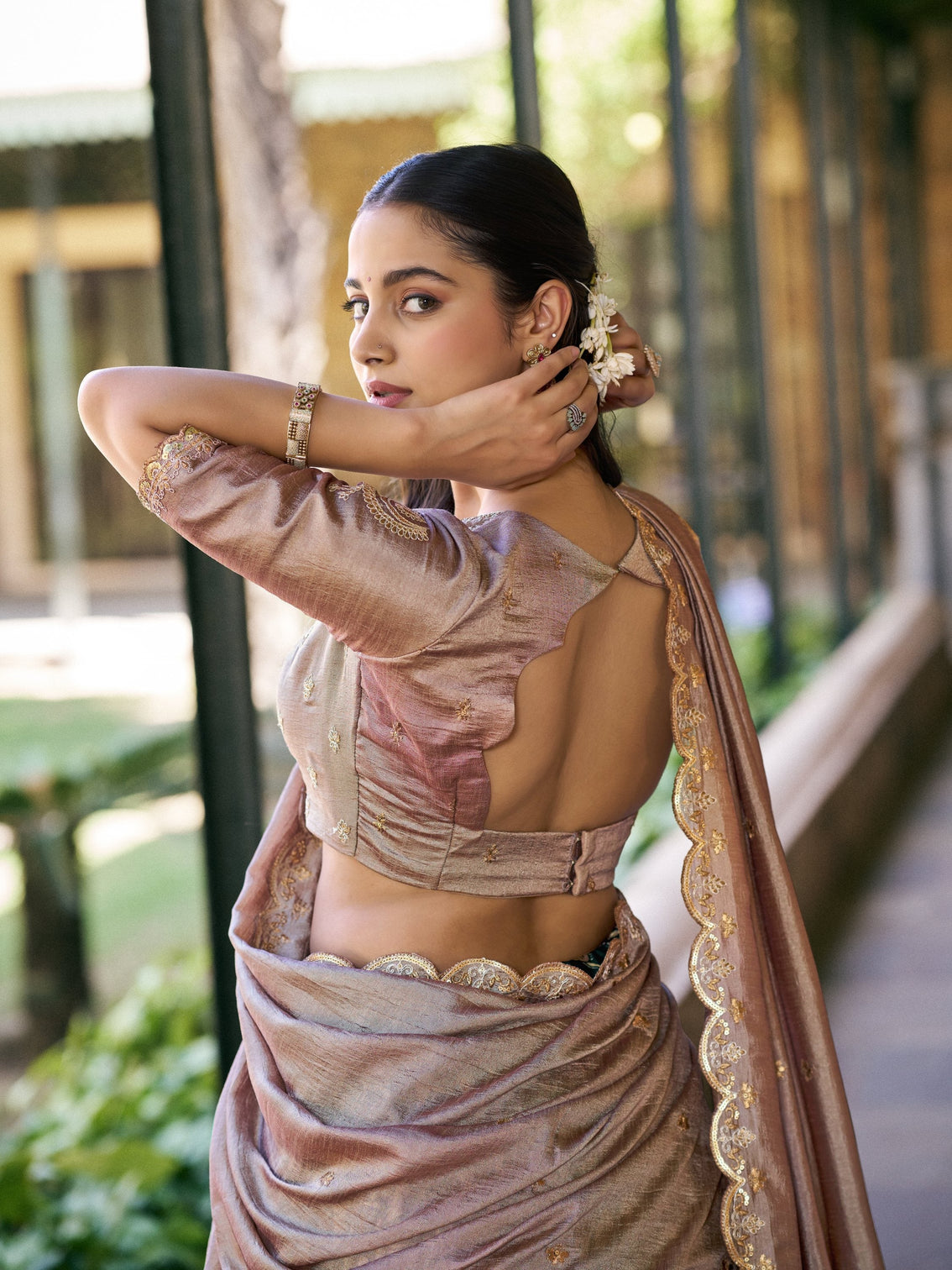 Forest green color kalamkari lehenga