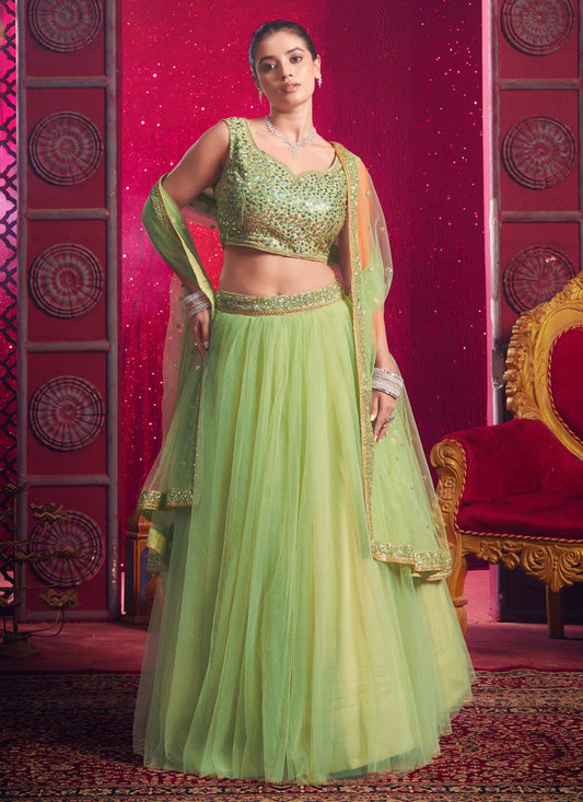 Dark  Pista Green Designer Classic Lehenga Choli