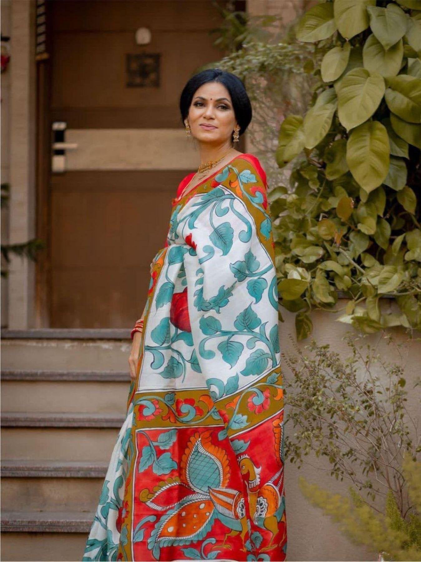 Digital Print Linen Saree For Women