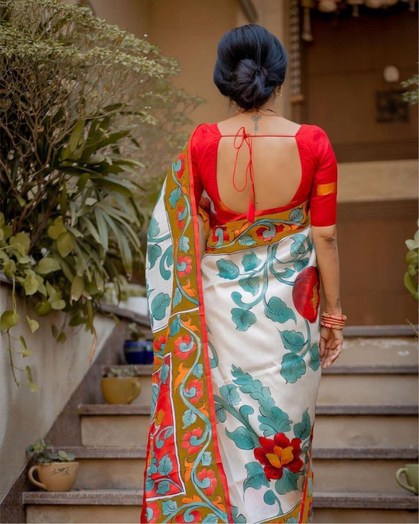 Digital Print Linen Saree For Women