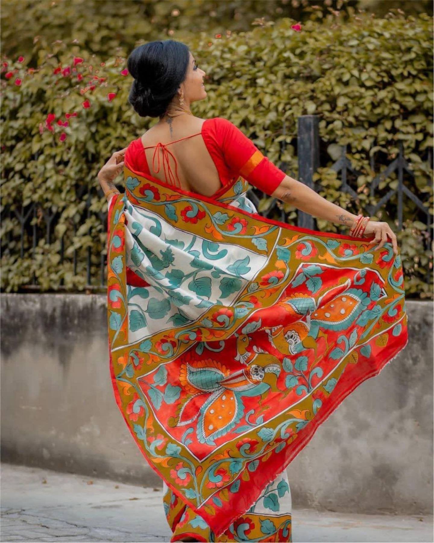 Digital Print Linen Saree For Women