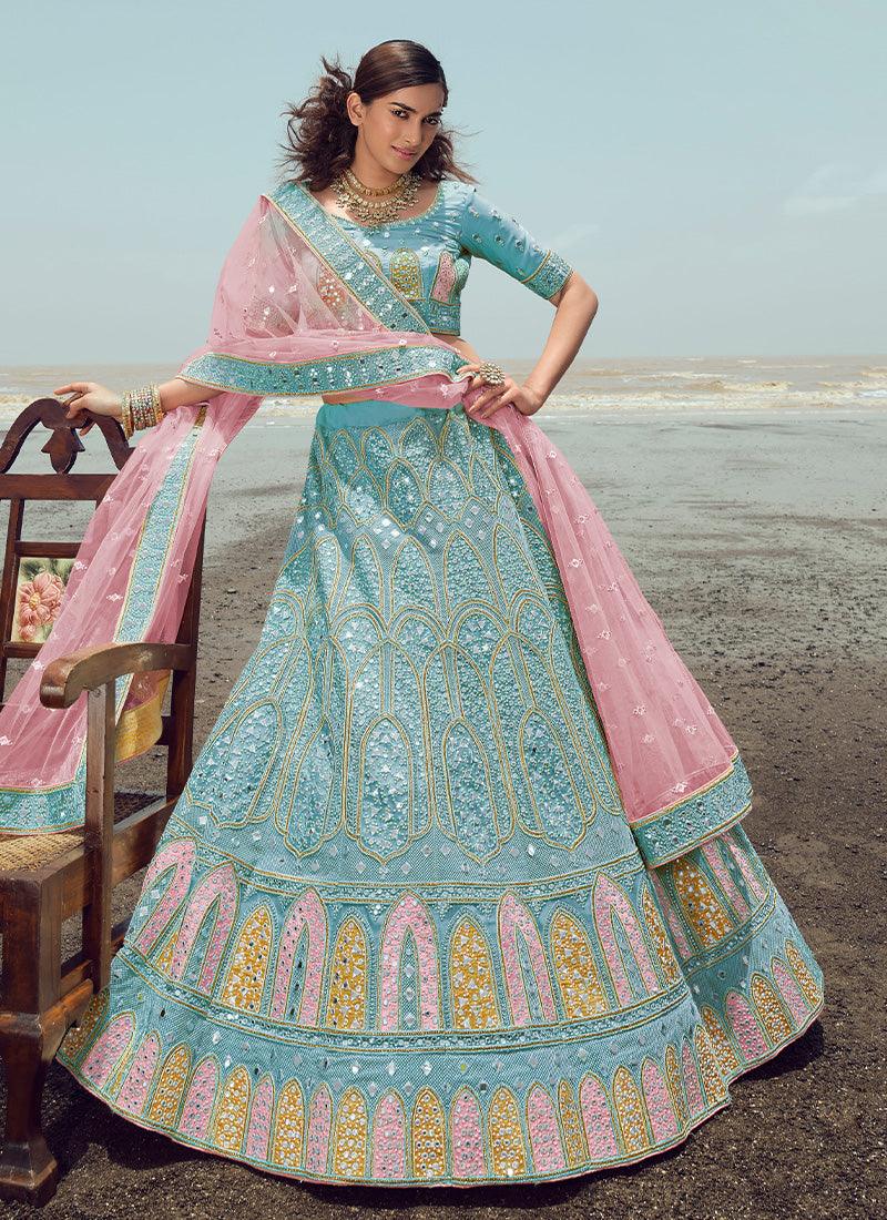 Turquoise Color Designer Lehenga Choli