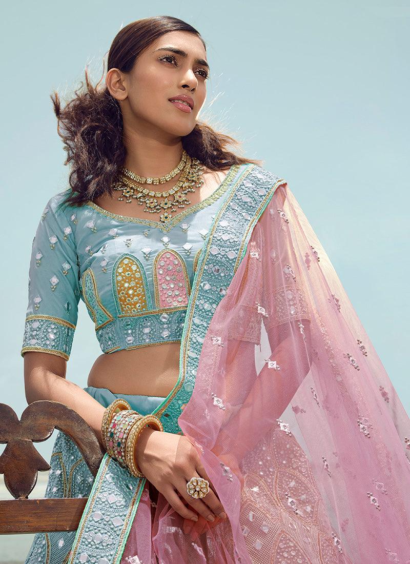 Turquoise Color Designer Lehenga Choli