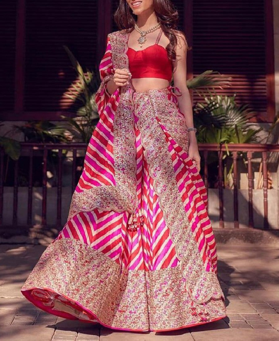 Pink Colored Sequence Embroidery Work Designer Lehenga Choli