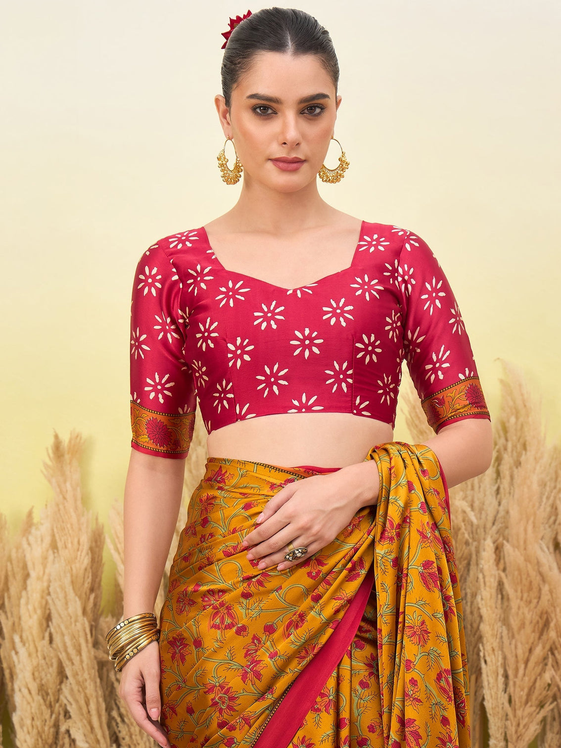 Vedanshi Classic Semi Modal Saree for Traditional Functions