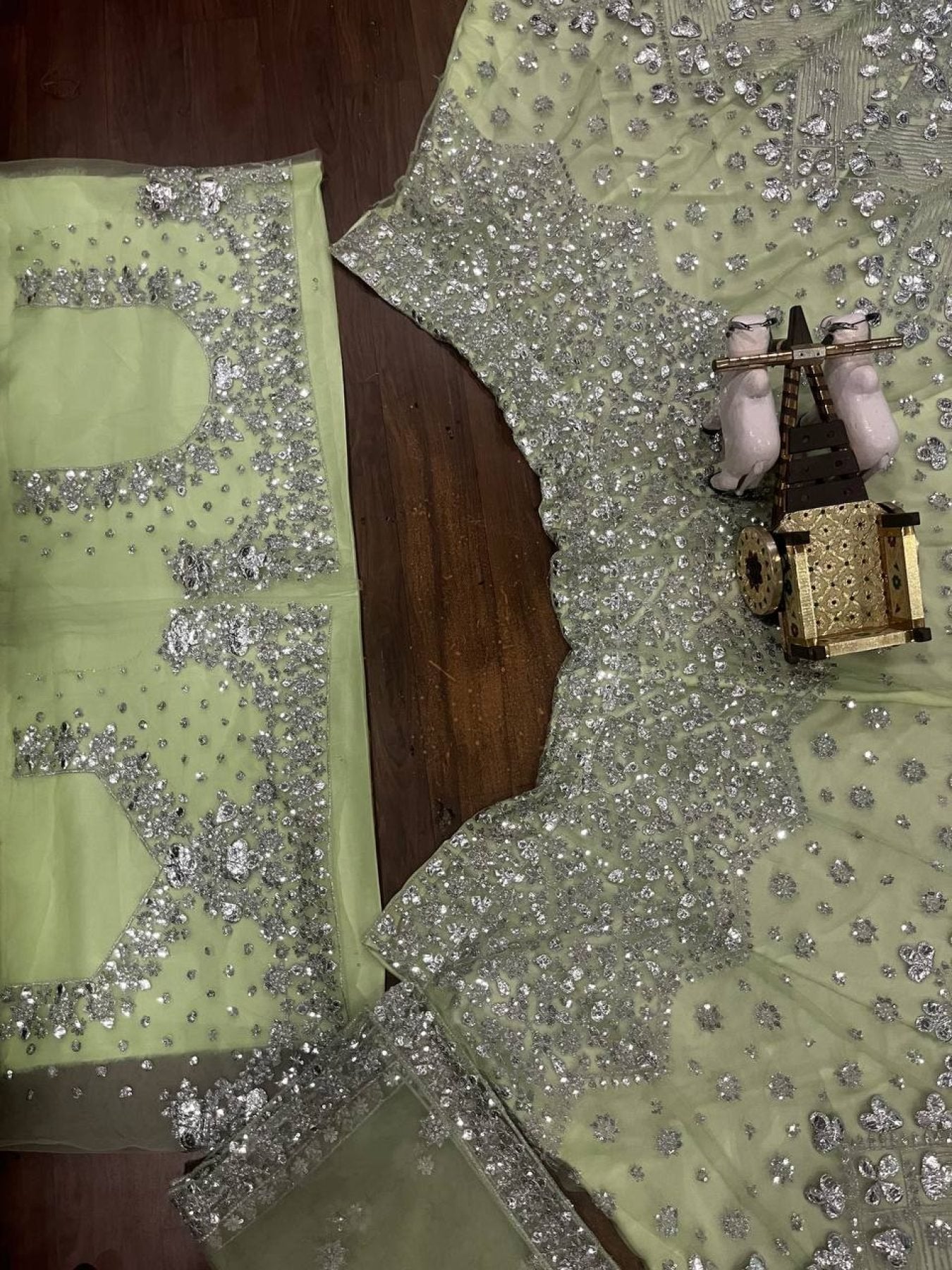 Lehenga Set with Intricate Mirror and Floral Embroidery