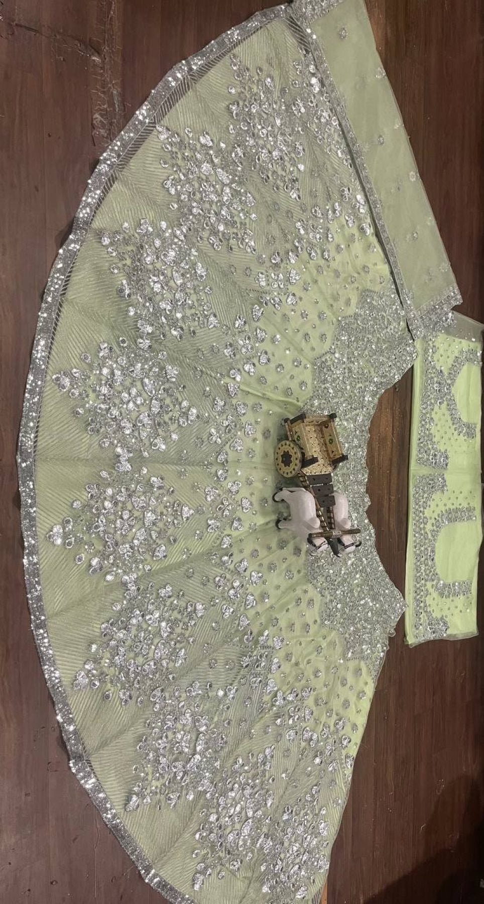 Lehenga Set with Intricate Mirror and Floral Embroidery