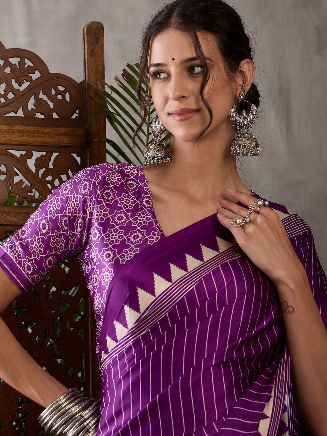 Vihana Graceful Semi Modal Saree for Ethnic Celebrations
