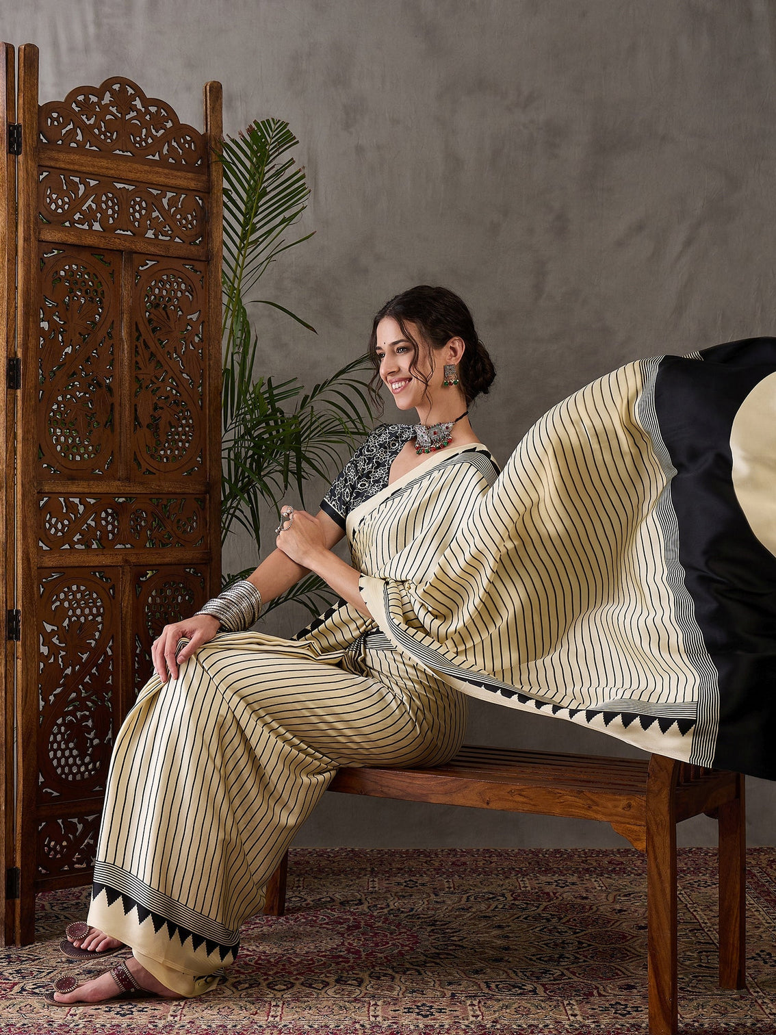 Vihana Graceful Semi Modal Saree for Ethnic Celebrations
