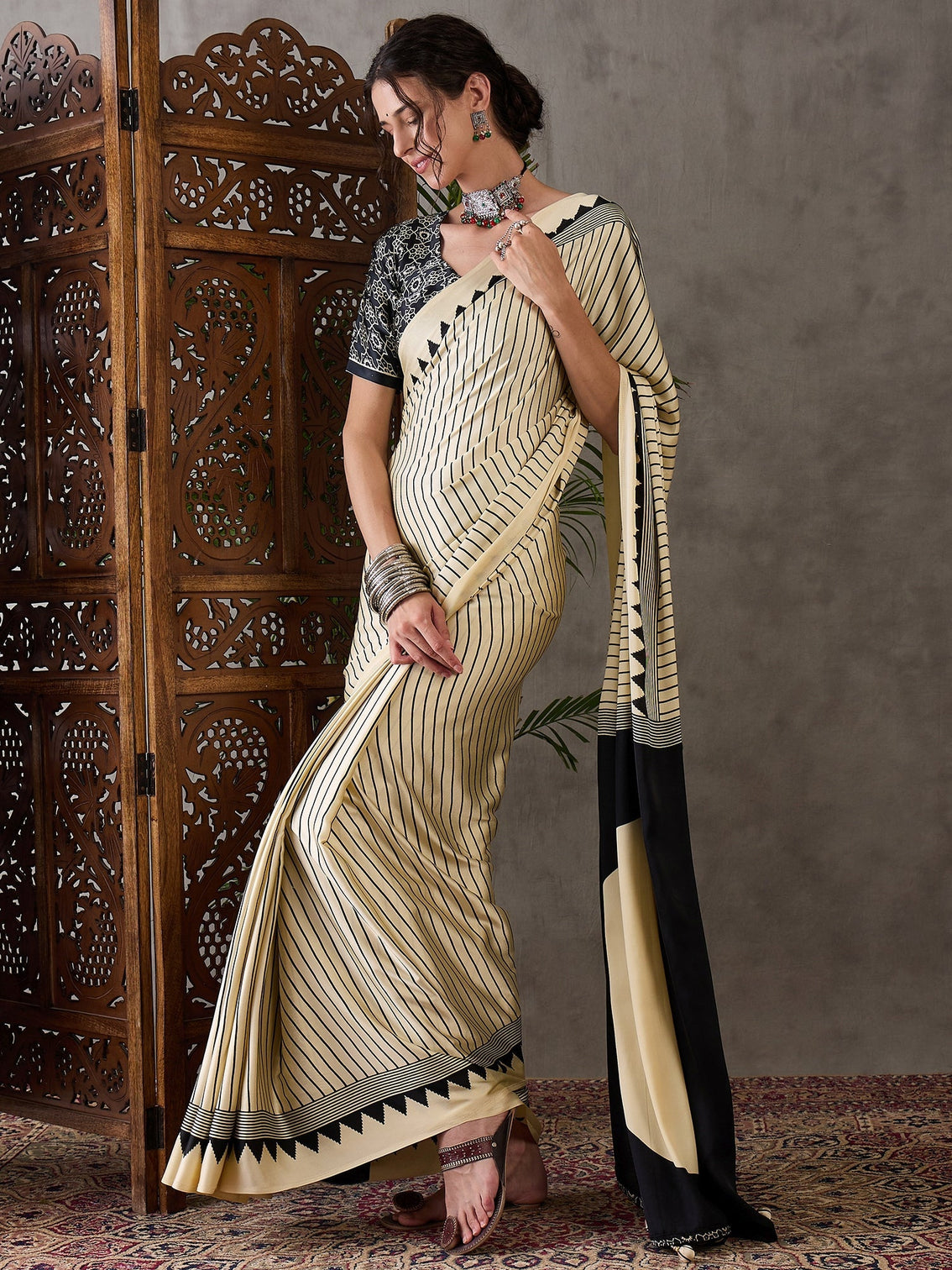 Vihana Graceful Semi Modal Saree for Ethnic Celebrations