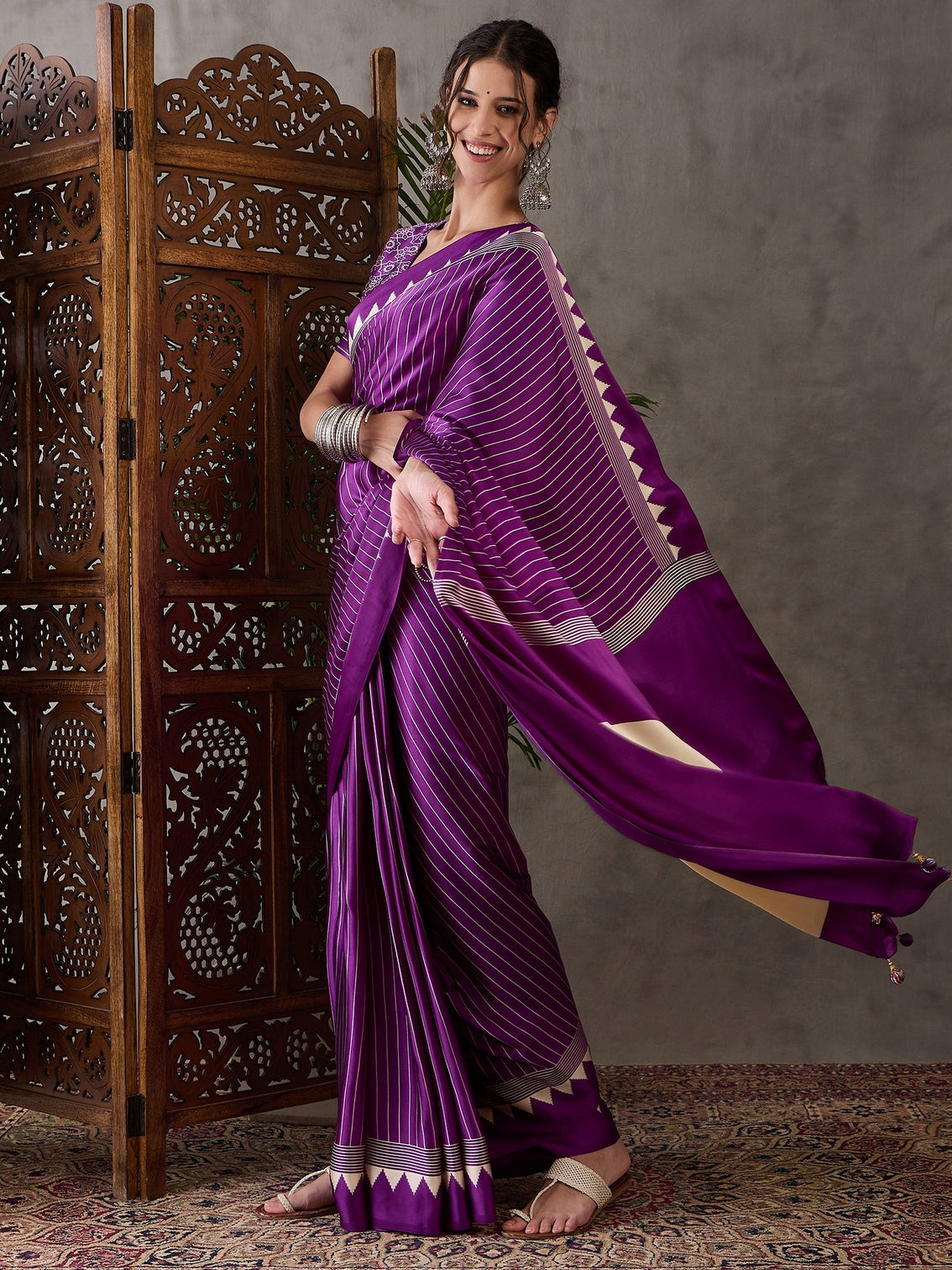 Vihana Graceful Semi Modal Saree for Ethnic Celebrations