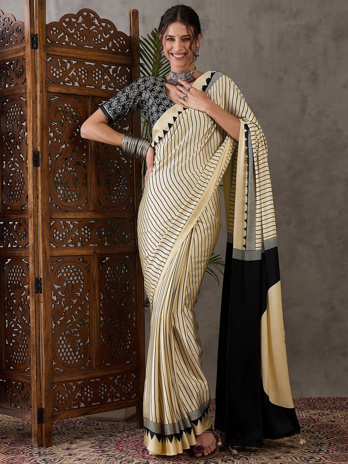 Vihana Graceful Semi Modal Saree for Ethnic Celebrations
