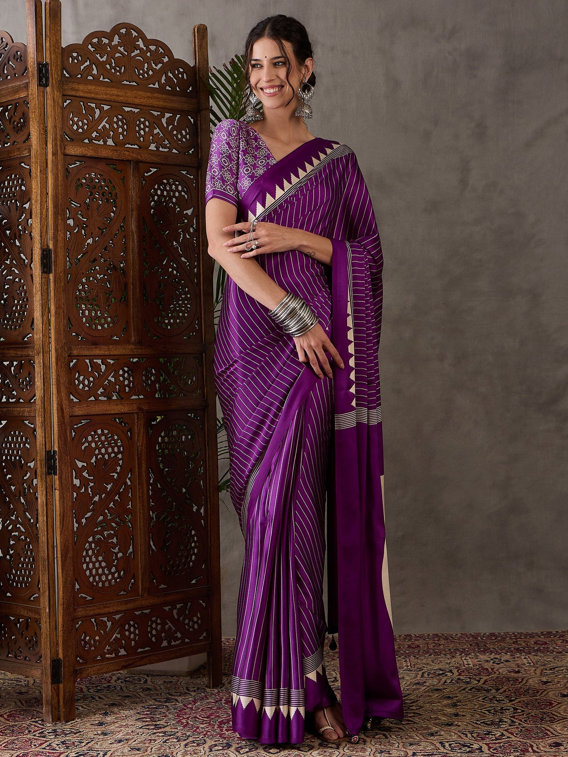 Vihana Graceful Semi Modal Saree for Ethnic Celebrations