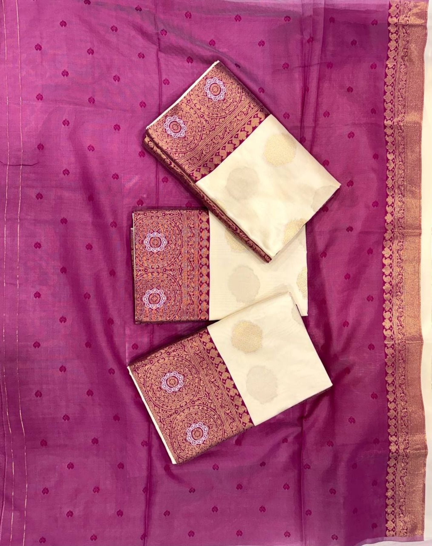 Gold Lichi Silk Saree with Rich Pallu and Pure Zari Work