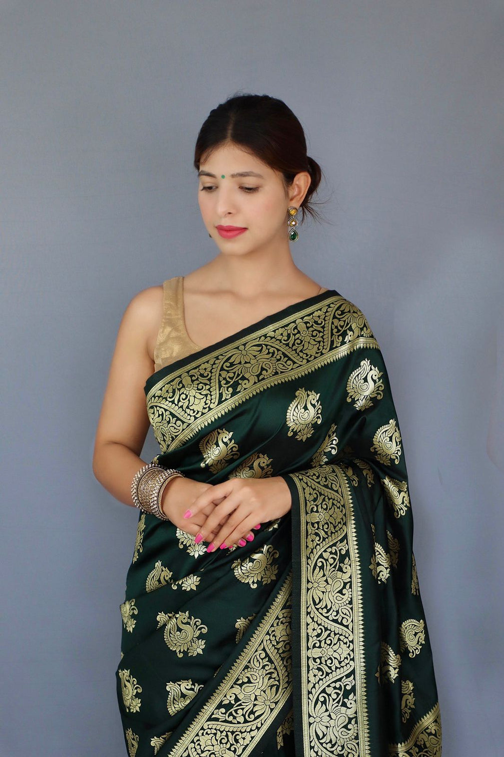 Pure banarasi silk saree with zari weaving mameraa