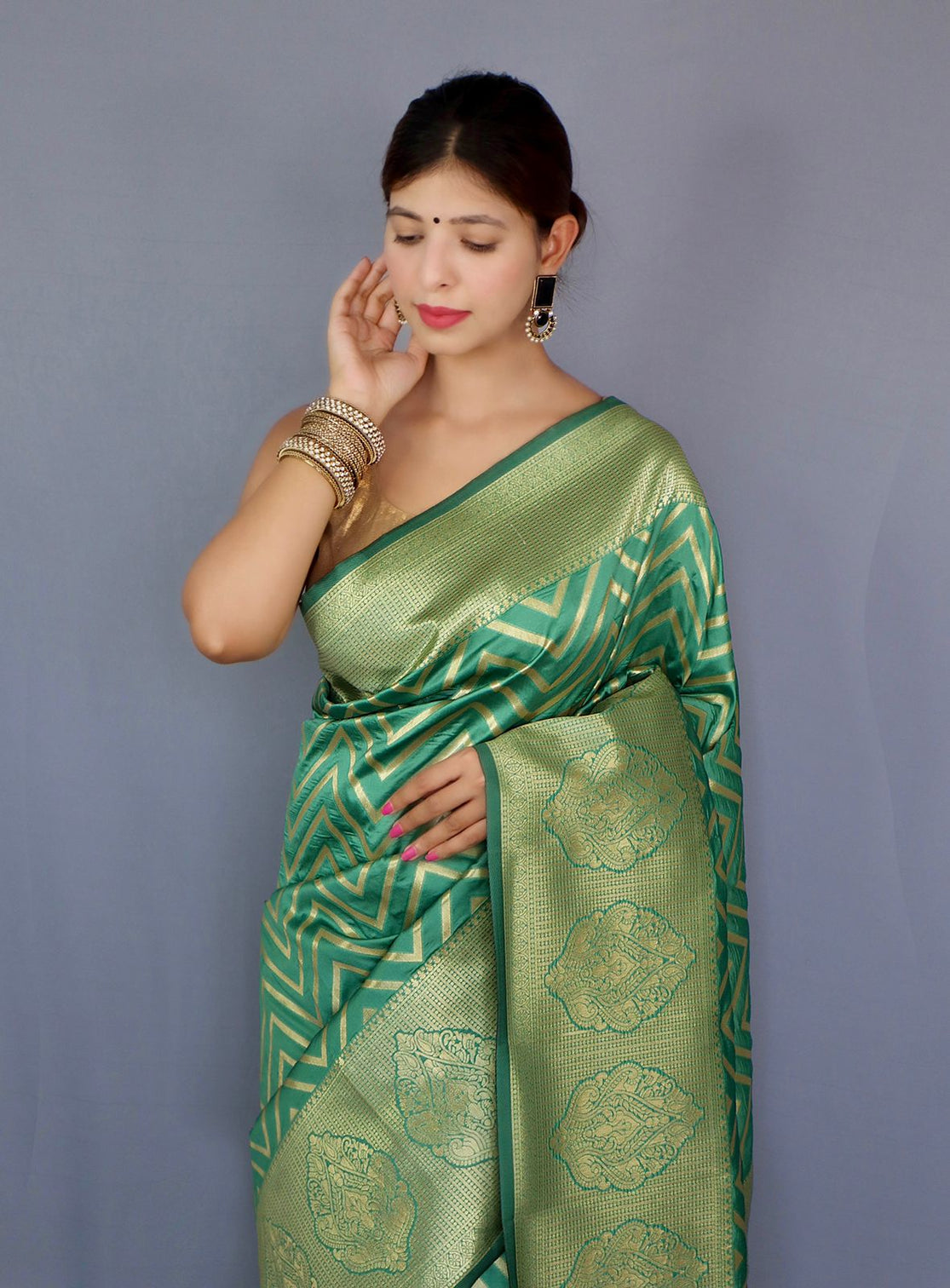 Pure banarasi silk saree with zari weaving