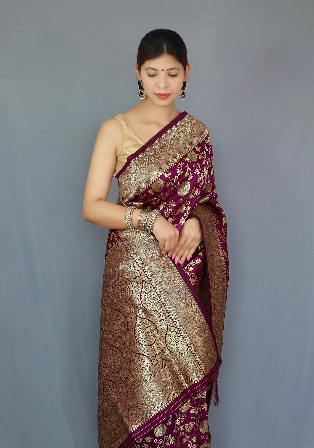 Pure banasari silk saree with zari weaving mameraa