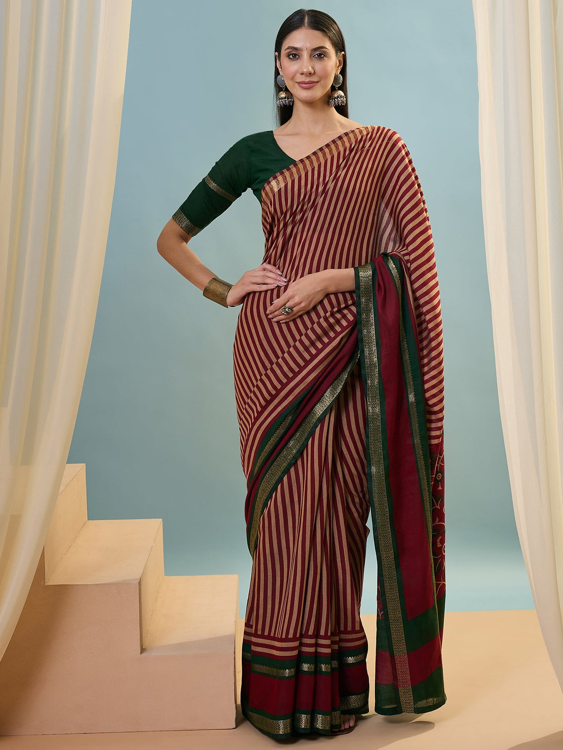 Vyanika Comfortable PV Cotton Saree for Daily & Festive Wear