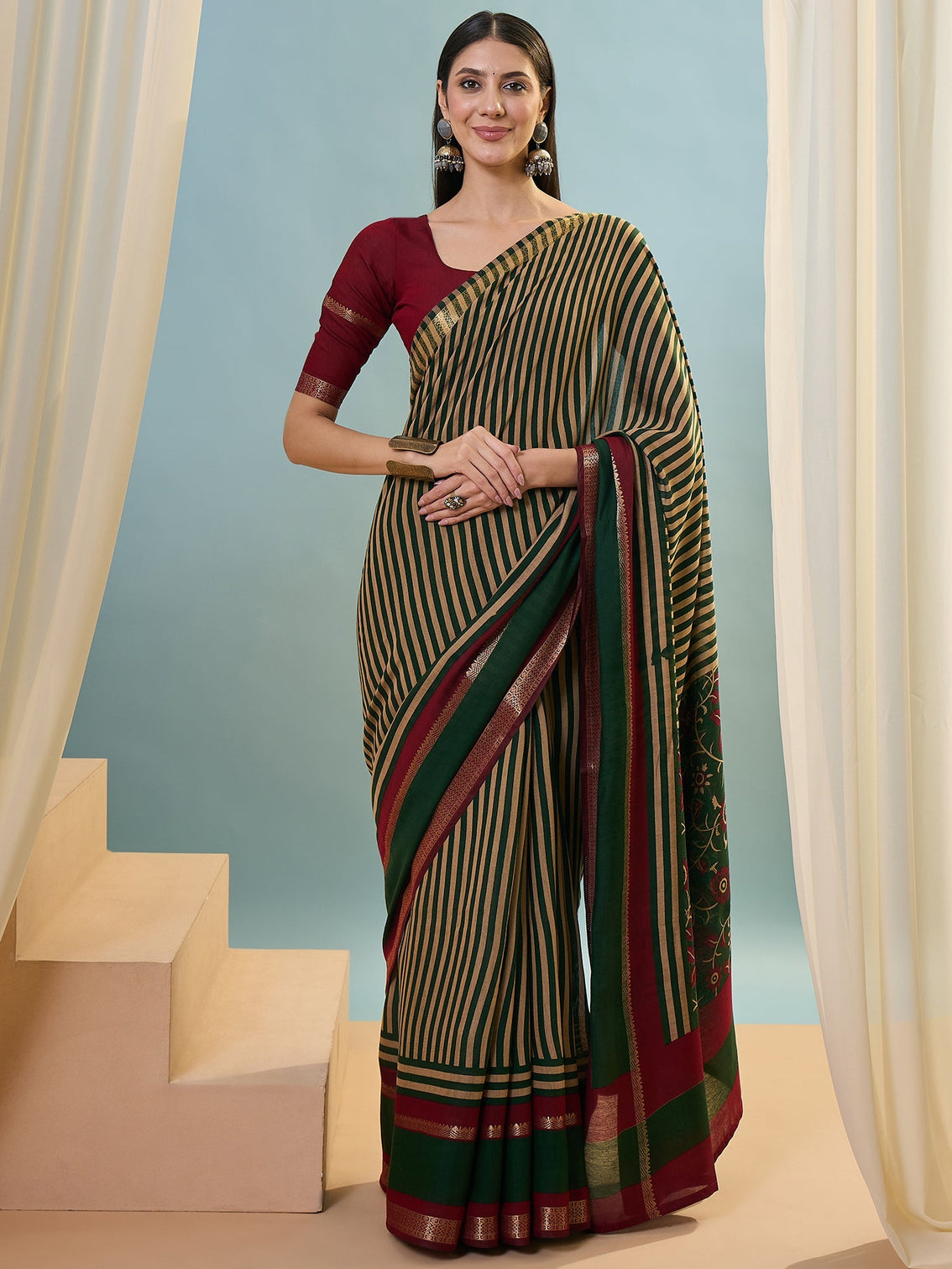 Vyanika Comfortable PV Cotton Saree for Daily & Festive Wear