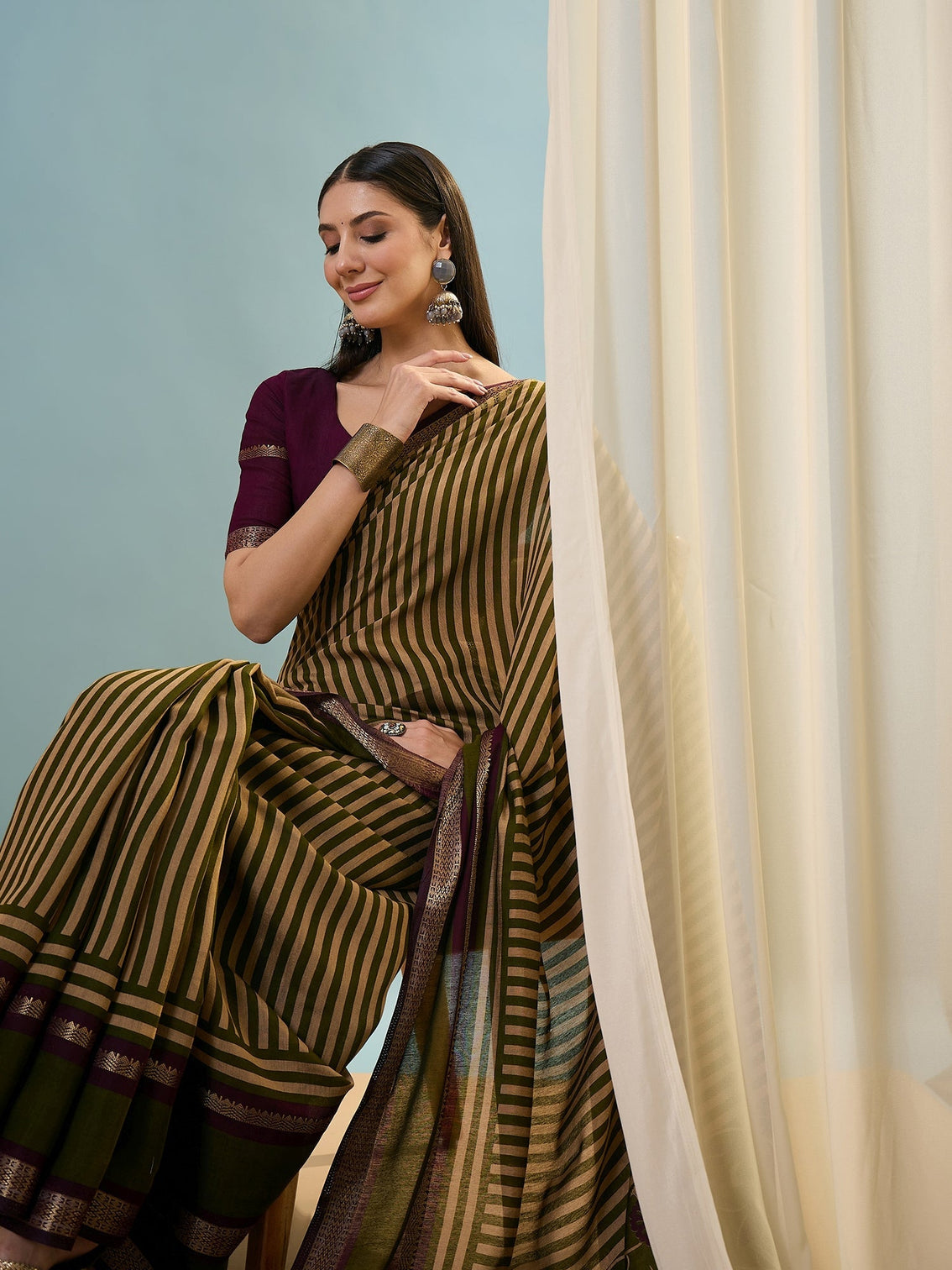 Vyanika Comfortable PV Cotton Saree for Daily & Festive Wear