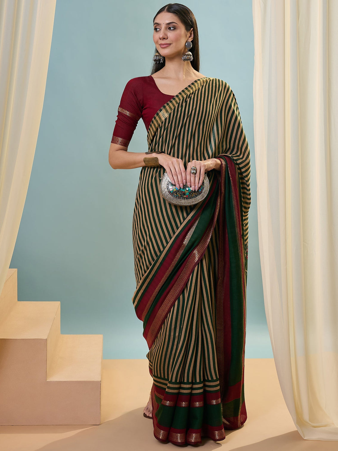 Vyanika Comfortable PV Cotton Saree for Daily & Festive Wear