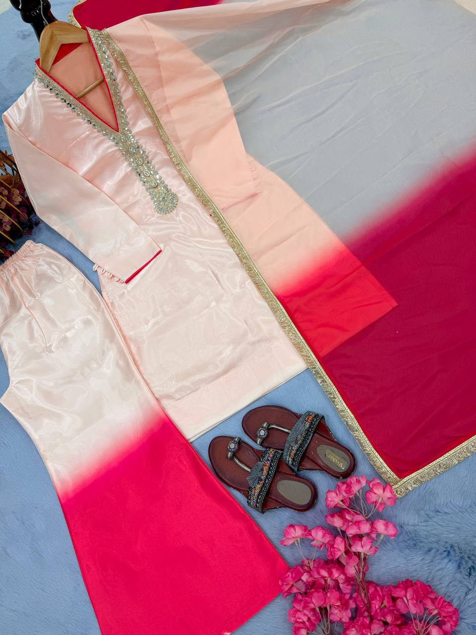 Warm Peach Palazzo & Dupatta