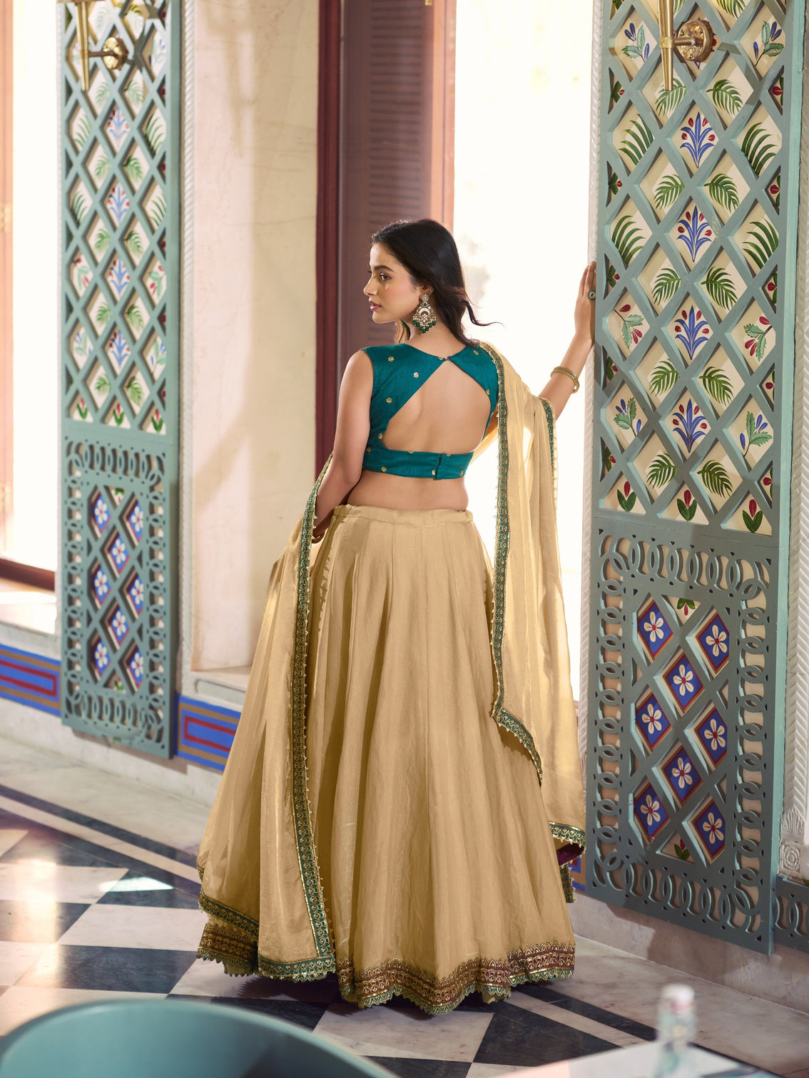 Chiku color bridesmaid chaniya choli