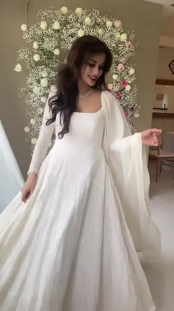 White Chikankari Kurta Palazzo Set With Embroidery Work and Dupatta